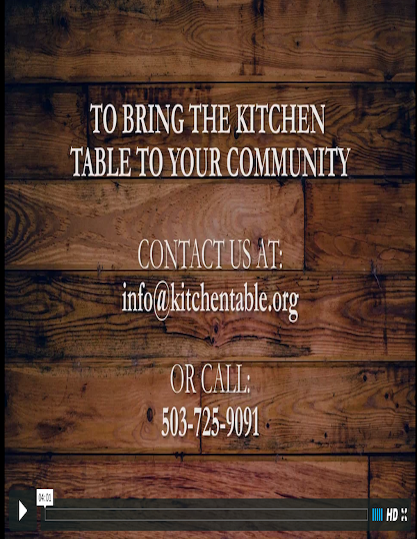 Contact us to bring the Kitchen Table to your community